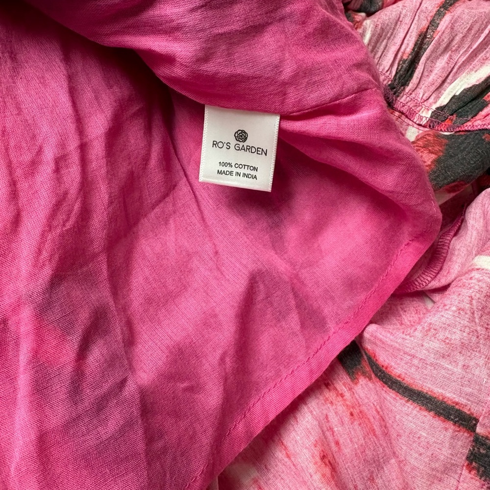 NWT Ro’s Garden Denise halter pink Ikat maxi dress with elastic back Large - Picture 2 of 8